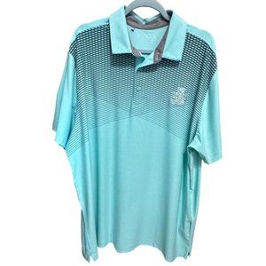 Under Armour Heatgear mens sz 2XL aqua PGA Championship collared 3 button golf s